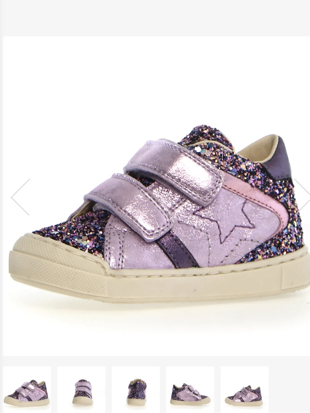 FALCOTTO GIRL'S Beeri VL Glitter SNEAKERS PLATINUM Purple Toddler Walker 8